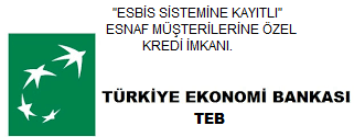 ''ESBİS SİSTEMİNE KAYITLI'' ESNAF MÜŞTERİLERİNE ÖZEL KREDİ İMKANI..